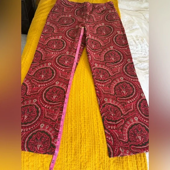 Etcetera Red Paisley Cotton Pants - Picture 15 of 16